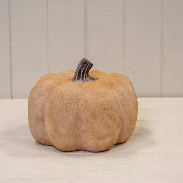 Pale Orange Medium Ceramic Pumpkin Ornament