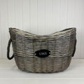 Oval Tapered Log Basket with Two Hessian Ears