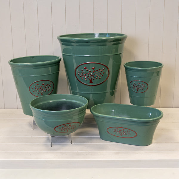 Green Round Love Heart Tree Planter