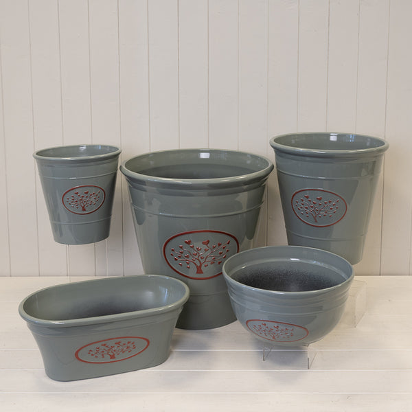 Grey Round Love Heart Tree Trough Recycled Plastic Planter 7.7LTR